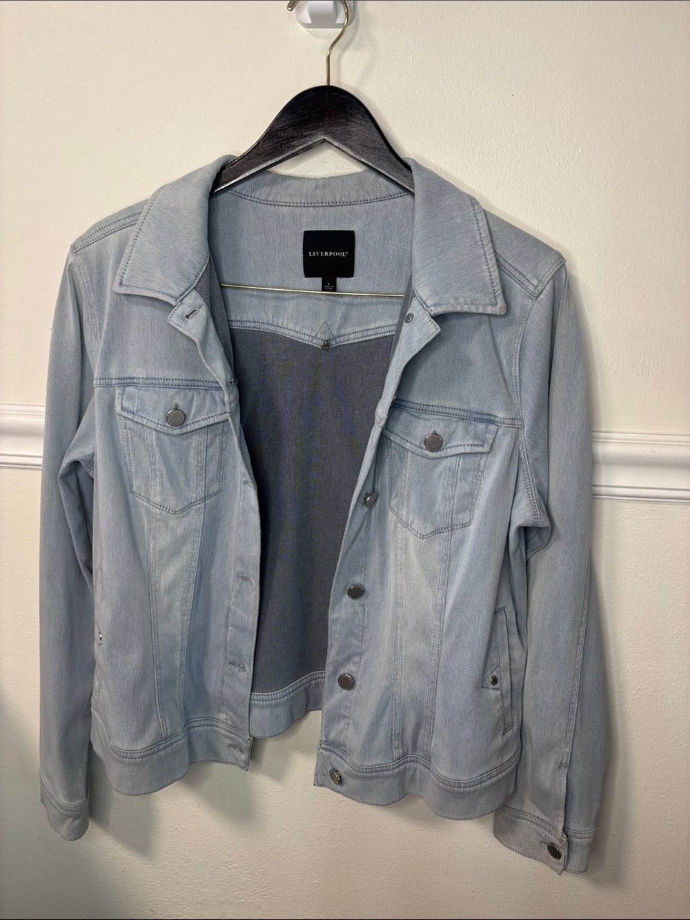 Liverpool Pale Blue Denim Jean Jacket Size Large - Picture 8 of 10